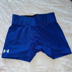 Under Armour Blue Athletic Shorts with Compression Fit